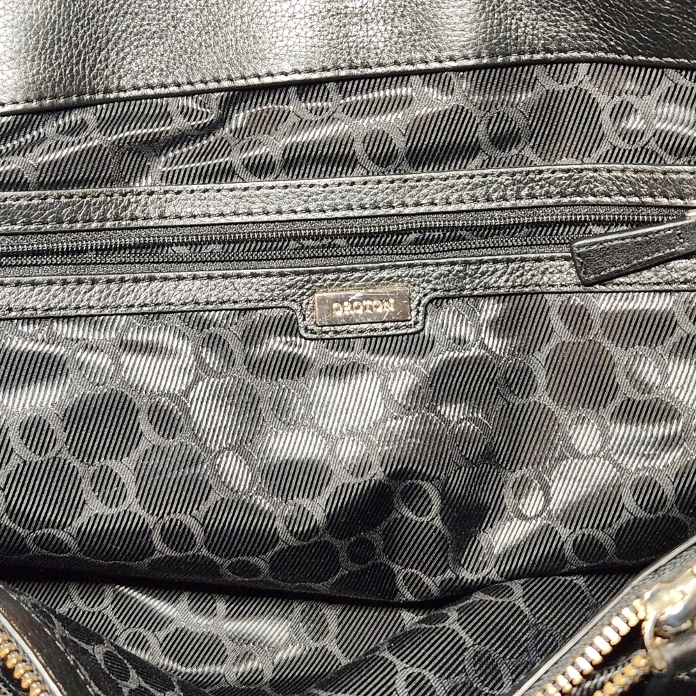 Oroton Black Large Pebbled Leather HandBag Travel Office - Picture 9 of 11